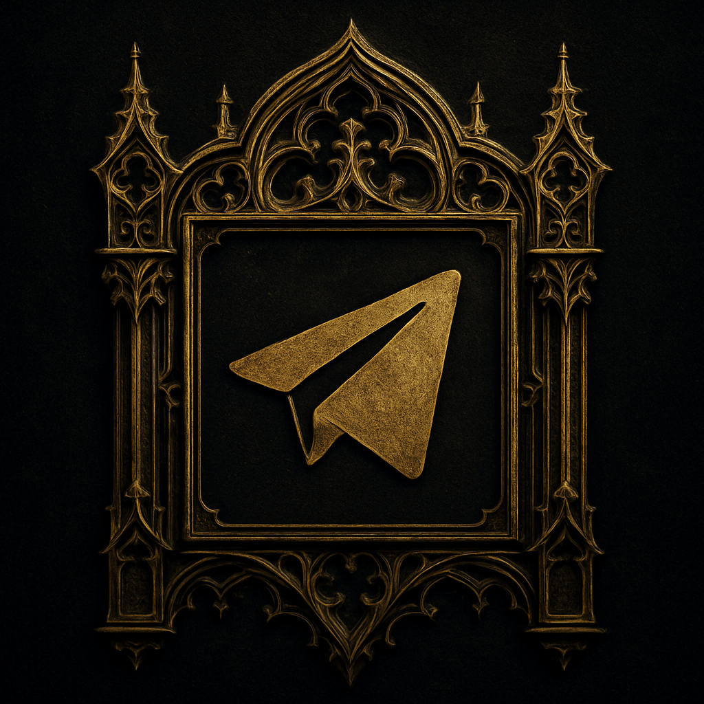 Stylized gothic-modern interface showcasing marketplace benefits